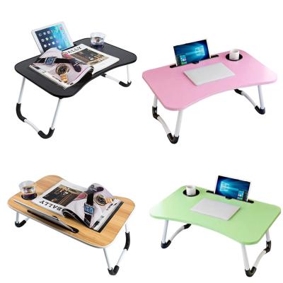 China Wooden Collapsible Foldable Bed Tray Table Adjustable Small Bed Laptop Table Computer Desk for sale