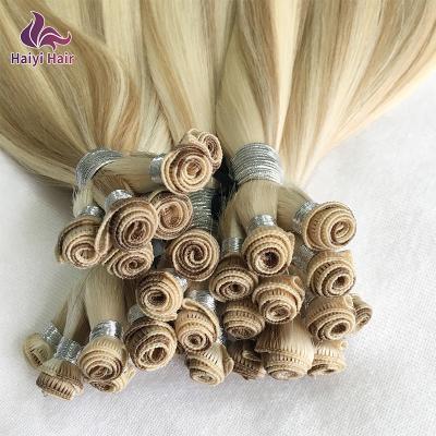 China Russian Hair 100% Remy Virgin Hair Cuticle Aligned Hand-tied Double Drawn Hair Weft Extensions for sale