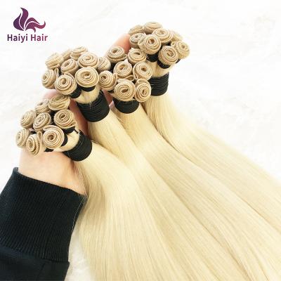 China Silky Straight Double Cuticle Straight Virgin Human Hair 100% Intact Hand-tied Weft Extensions for sale