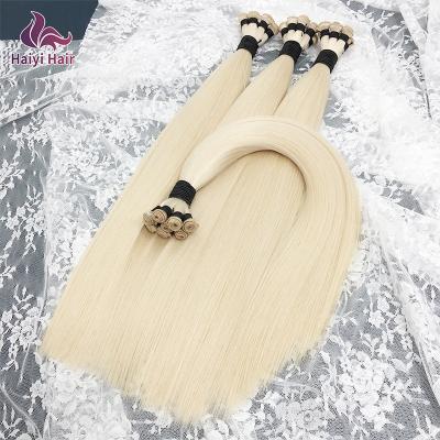 China Pulled Hair Pearl Hair Extensions Super Double Ice Color Blonde 100% Invisible Hand Tied Extensions for sale