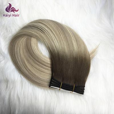 China silk & Hot Sale Straight 100% Remy Hair Extensions Weft Hair Bundles Virgin Hair Weft Extensions for sale