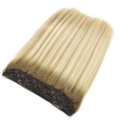 China Wholesale European 100% Remy Balayage Color Cuticle Aligned Human Hair Remy Halo Hair Extensions for sale