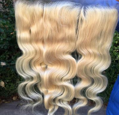 China Real Wave 2020 Hot Selling Silky Straight Lace Styles Blonde HD Color Lace Headband With Full Cuticle Aligned 613 Hair for sale