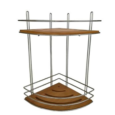 China Bolt Inserting Type - 2 ROW HIGN QUALITY CHROME PLATED METAL WIRE SHOWER CORNER BAMBOO TROLLEY for sale