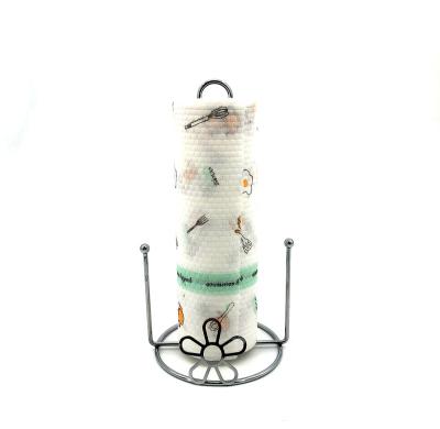 China Modern Chrome Paper Towel Holder With Flower Decor for sale