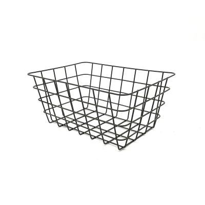 China Stored Metal Kitchen Pantry Food Storage Organizer Bin Basket Modern Farmhouse Decor Wire Grid Design Organization For Cabinets Shelves for sale