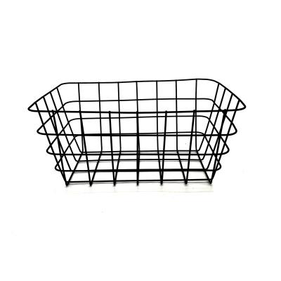 China Factory Wholesale Sustainable Multifunctional Vegetable Metal Wire Fruit Basket Weighted Storage Basket Black for sale