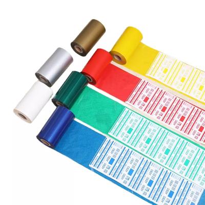 China Barway Thermal Transfer Blauw/groen/rood/wit/goud/zilver Wax Ribbon Voor Barcode Label Printer Te koop