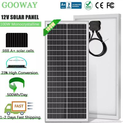 China 12v Solar Panel 100w Battery Charger Mono Home Off Grid Rv Camper Boat Caravan for sale