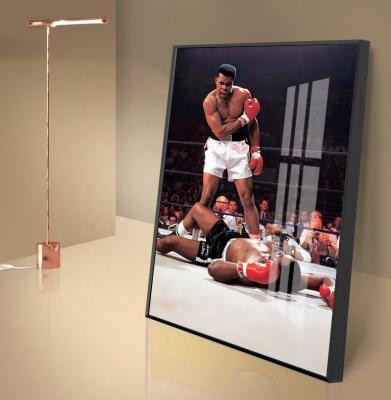 China High Quality Noise Art Painting Crystal Porcelain Painting of King Muhammad Ali-Haj Wall Decor Boxing Resin for sale