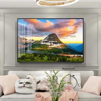 China High Quality Porch Landscape Living Room Art Painting Decoration Metal Framed Porcelain Crystal Paintings For Picture Width Simple Landscape for sale