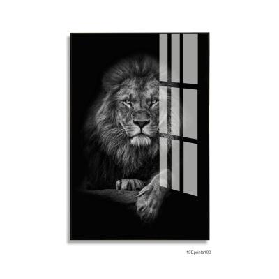 China Original Wall Art Print Resin Printing Custom Lion Print Picture Crystal Porcelain Painting for sale