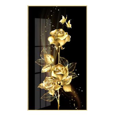 China Original Gold Flower Decoration Home Wall Art Print Flower Resin Painting Acrylic Painting Print for sale