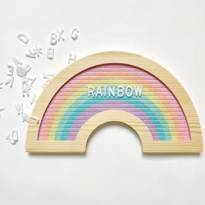 China Eco-friendly Iridescent Felt Letter Board Curved Shape Letter Board Changeable Decor For Baby for sale