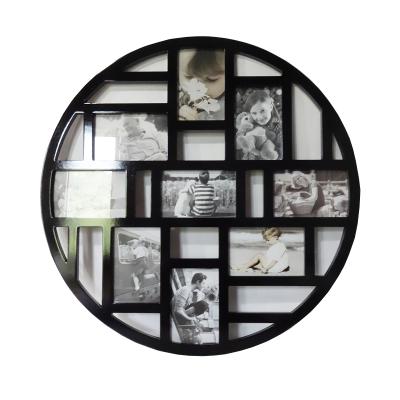 China Interior European Style Circular Multiple Solid Wood Photos Hanging Frame for sale