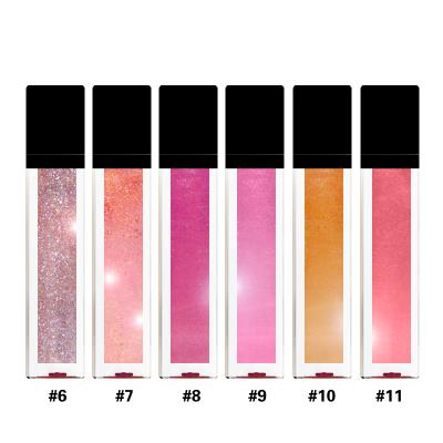 China Custom Hot Selling Waterproof Logo Shiny Glitter Clear Lipg 11 Colors Shimmer Lip Gloss Free Liquid Private Label MOQ 50 Loss for sale