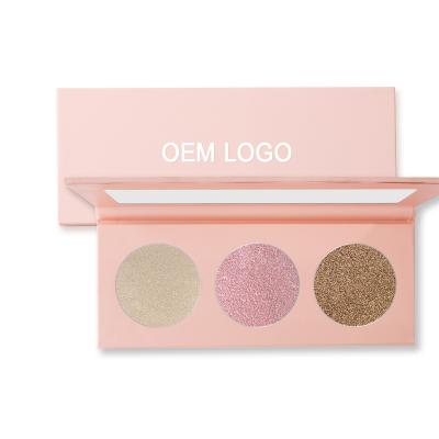 China Waterproof Private Label Makeup Packaging Magnetic Highlight Palette 3/4/6 Colors Highlight Palette for sale