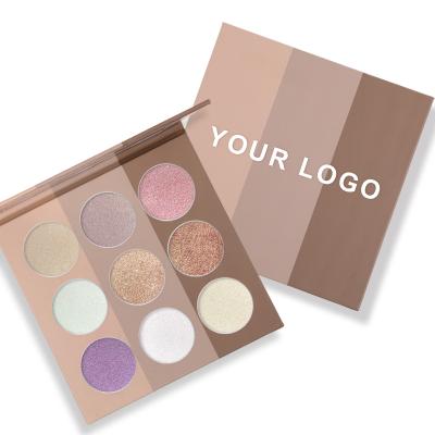 China Private Label Makeup 9 Colors Highlight Bar Palette Waterproof Highlight Bar Palette Powder Private Label for sale