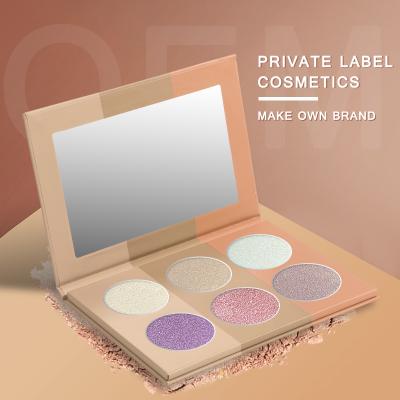 China Highlighter Bar Palette Private Label 6 Color Makeup Bronzer Highlighter Bar Set Cutout 18*12.6*1.2cm for sale