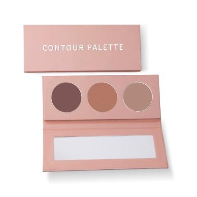 China New Arrival Private Label Face Makeup Waterproof Contouring Powder 3 Color Contour Palette for sale