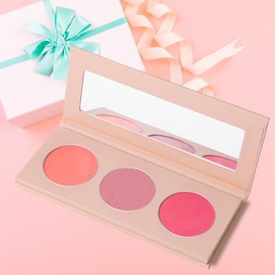 China Waterproof Makeup 3 Colors Blusher Blush Cosmetic Pressed Powder Blush Make Up On for sale