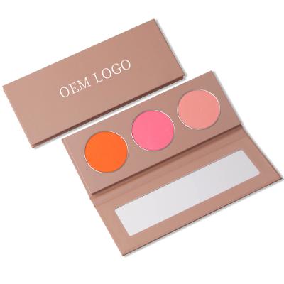 China Waterproof Design Makeup Fashion Matte And Shimmer Talc Free Cheek Blush Palette for sale