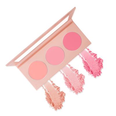 China OEM Factory Wholesale Private Label Makeup 3 Colors Pressed Powder Cream Blush Palette for sale