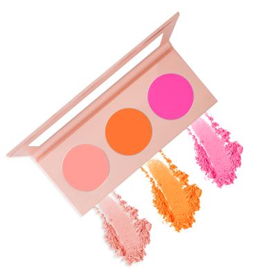 China OEM waterproof LOGO Custom Design Bronzer Cheek blush 3 colors blush palette private label for sale