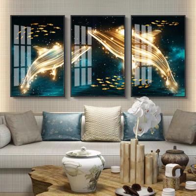 China Personalized light luxury crystal abstract porcelain painting living room wall painting living room wall painting sofa hanging painting triptych for sale