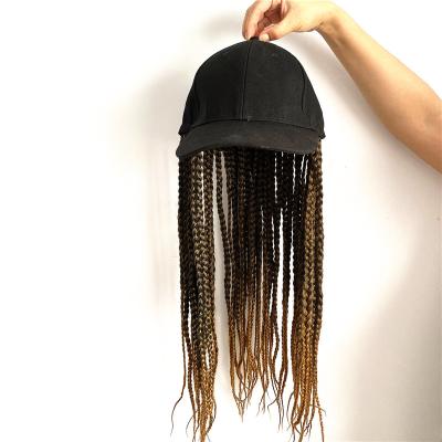 China Long COMMON Senegalese Twist Box Braid Synthetic Hair Tied Adjustable Baseball Cap Hats For Girls for sale