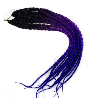 China Three-Strand Synthetic Braid Black Hair Colored Chemical Fiber Pre Stretched Synthetic African Braiding Hair for sale