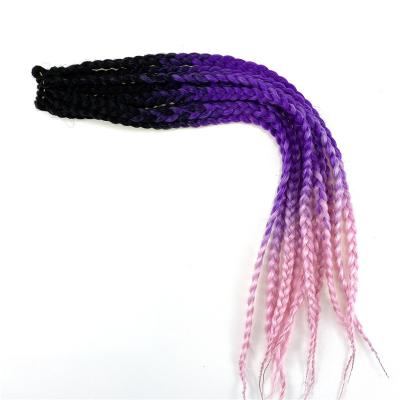 China Synthetic Hair 24inch Three-Strand Braid 10 Strands Braid Synthetic Fiber Braids for sale