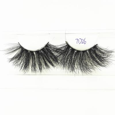 China Wholesale Seller 25mm Strip Eyelashes 100% Real Mink Lashes Deep Mink Fur Lashes Full Strip Eyelashes for sale