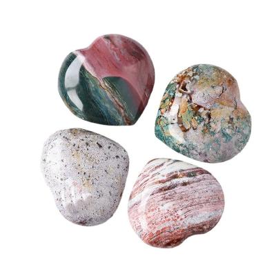 China China Wholesale Natural Crystals Ocean Jasper Heart Crystals Meditation Home Decor for sale