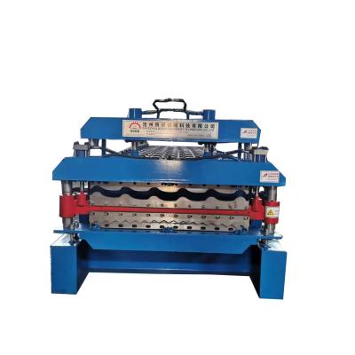 China Building Material Shops Aluminum Profile Making Machine Double Layer Metal Sheet Roll Forming Machine for sale