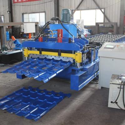 China Building Material Stores Steel Glazed Roof Tile Roll Forming Making Machine Price for sale