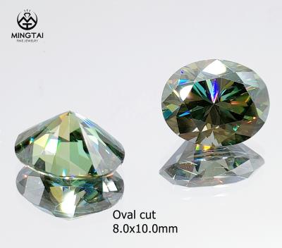 China Earring Jewelry Making Green Color Fancy Oval Cut 1 Carat Loose Weight Moissanite To Lead To Jewelry Rings for sale