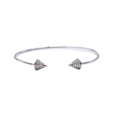 China Fashion TRENDY design silver bracelet bangles, bangles with white zircon for sale