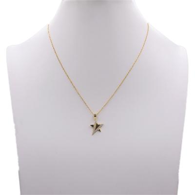 China Casual / Sporty Five-pointed Star Shape Pendant Necklace s925 Silver Gold Plated CZ Necklace Jewelry for sale