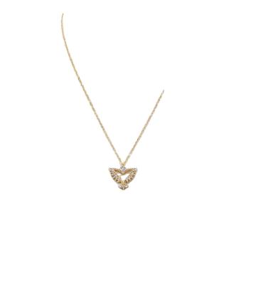 China FASHIONABLE high quality butterfly pendant necklace in silver 925 gold plated with bling CZ, charm necklace for sale