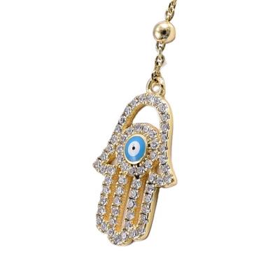 China CLASSIC CZ micro pave set pendant jewelry, hamsa pendant for sale