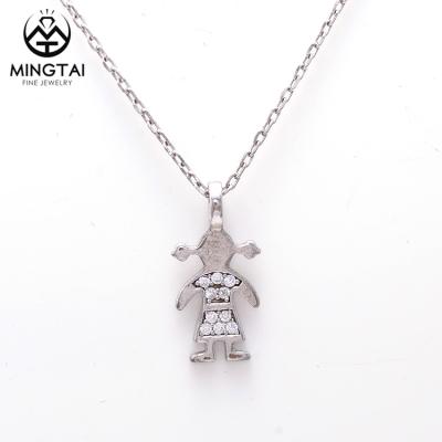 China CLASSIC Rhodium Plated 925 Silver Cute Girl Children's Pendant for sale