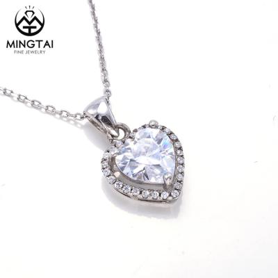 China Factory Price CLASSIC Heart Diamond Cut Pendant, Silver CZ Jewelry Micro Pave Pendant for sale