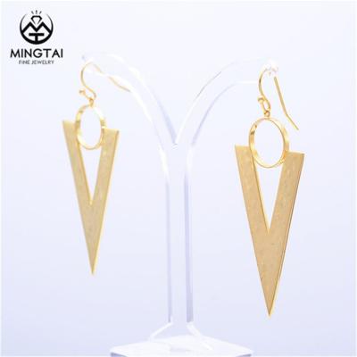 China FASHIONABLE simple triangle silver 925 gold plated simple earring jewelry 2021 triangle earring for sale