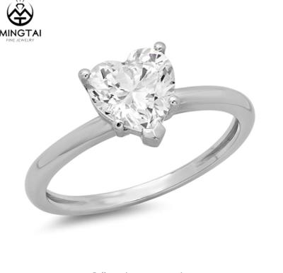 China CLASSIC Heart Shaped CZ Diamond Rings 14K Women's Rings Jewelry Wedding Price White Gold Ring for sale