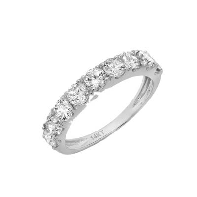 China CLASSIC Round Cut Diamond 14k White Gold Engagement Wedding Ring Band Ring for sale