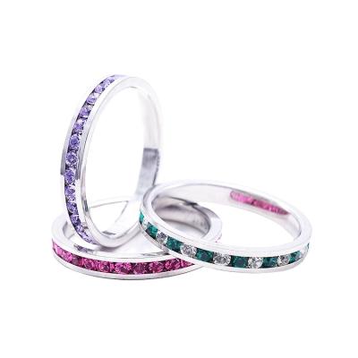 China CLASSIC Crystal White Gold Plated Round Shaped Fashion Rings Silver Ring For Women Or Girls for sale