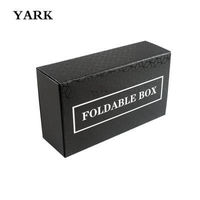 China Handmade Black UV Coating Foldable Recycled Paper Gift Packaging Magnetic Closure Logo Paper Box Custom Made for sale