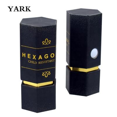 China Hexagon Yark Luxury Custom Lift Up Gift Box Child Resistant Paper Tube Packaging for sale