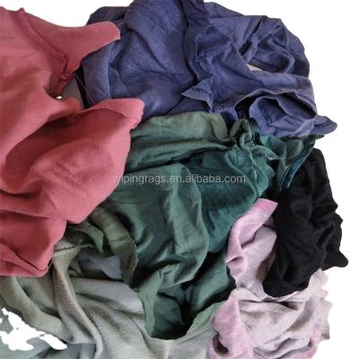 China Good Quality Strong Oil Water Absorbency China Supplier Dark Color Blended T Shirt Cotton Rags For Cleaning for sale